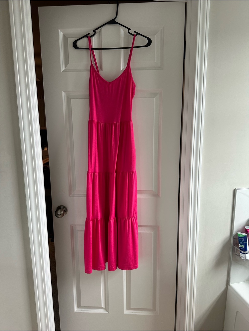 Bright Pink Tiered Maxi Dress